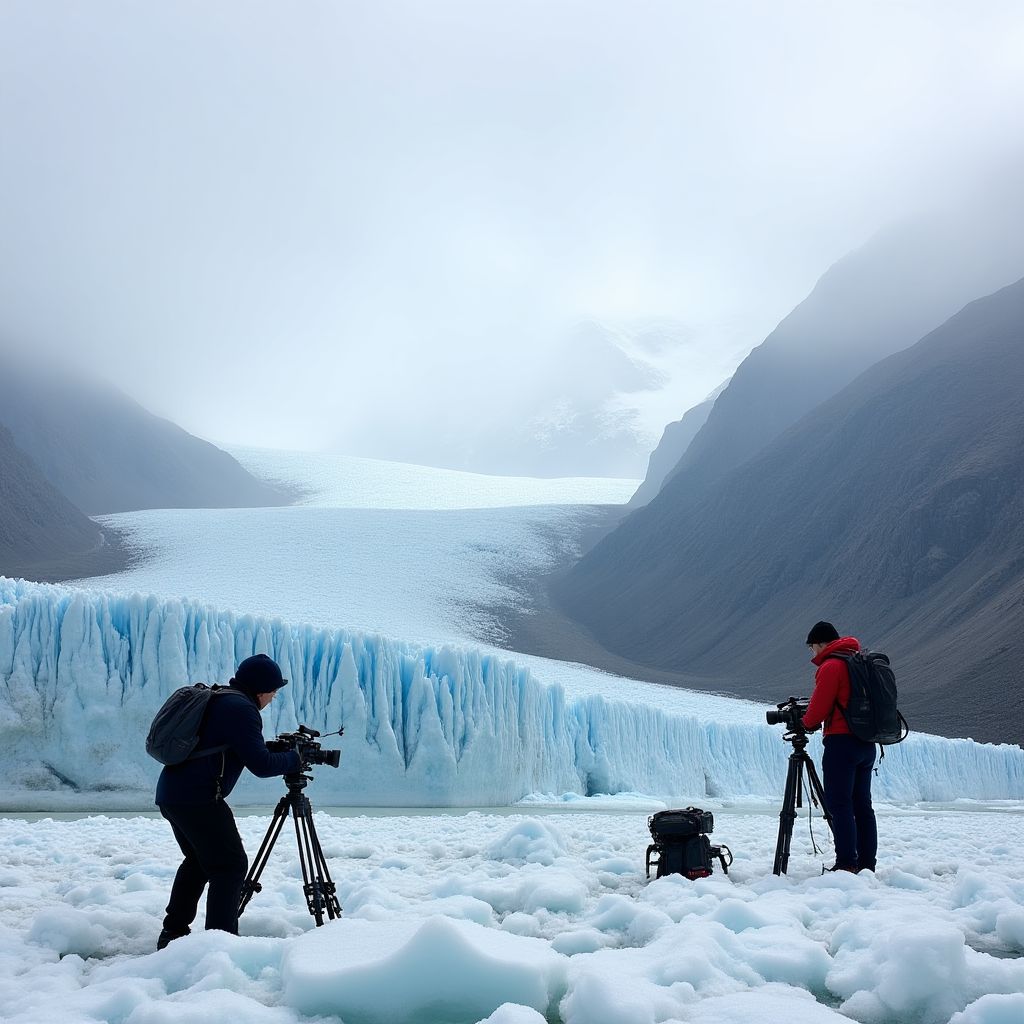 Rodaje en glaciar patagónico