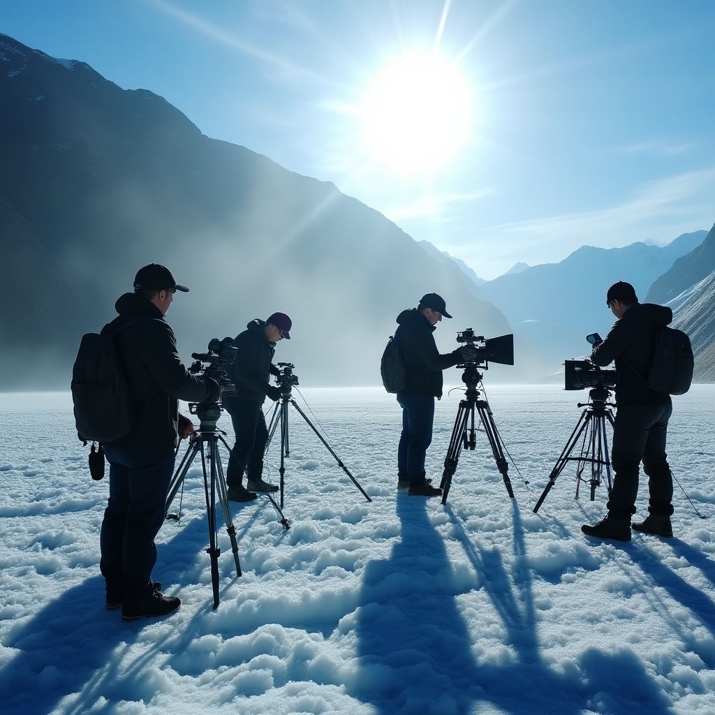 Filmación en glaciar patagónico